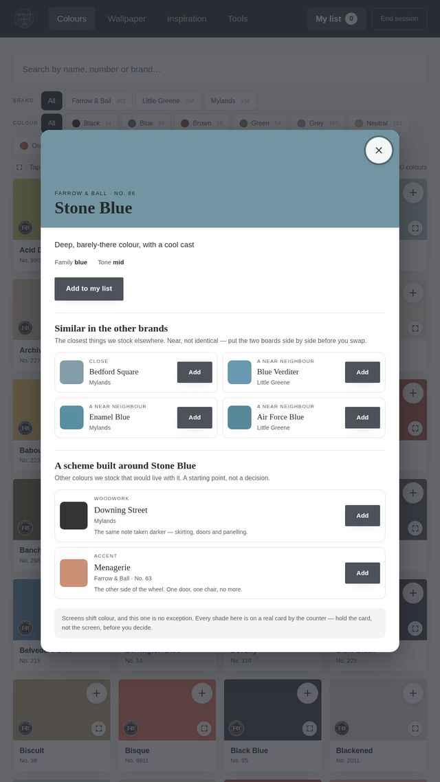 One colour, opened up: How light it is in plain words, and the colours we would put with it.