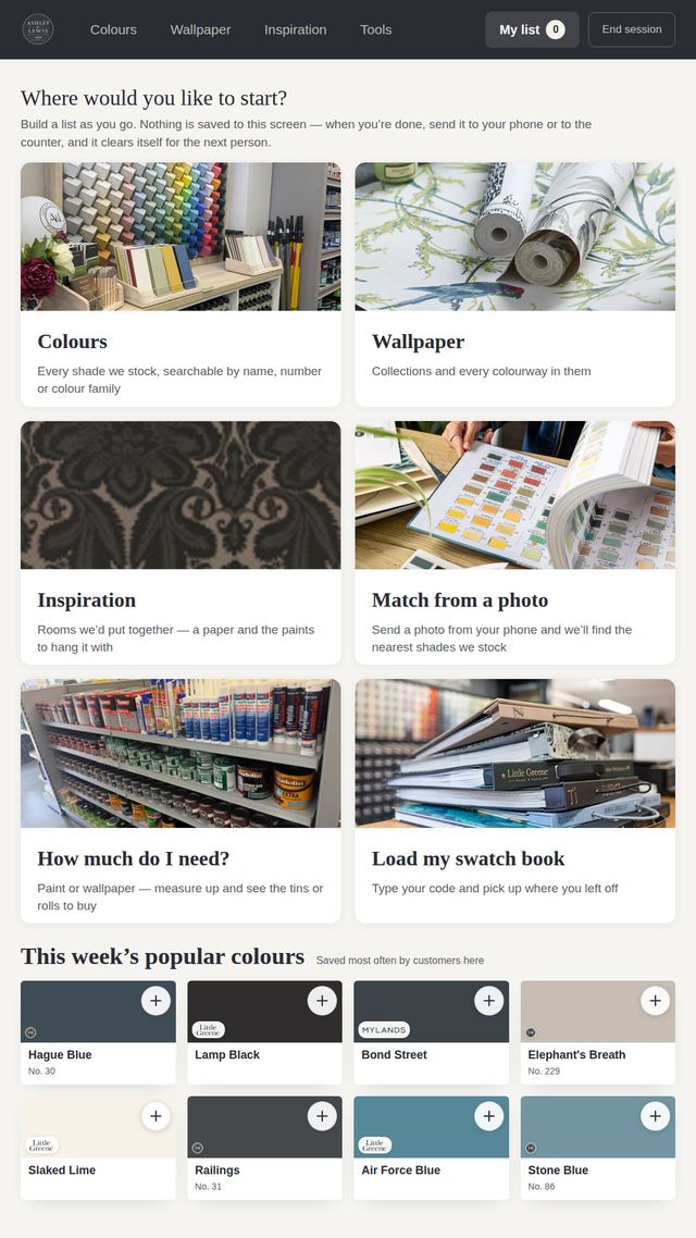 Where would you like to start?: Six ways in, and this week’s most-saved colours underneath.