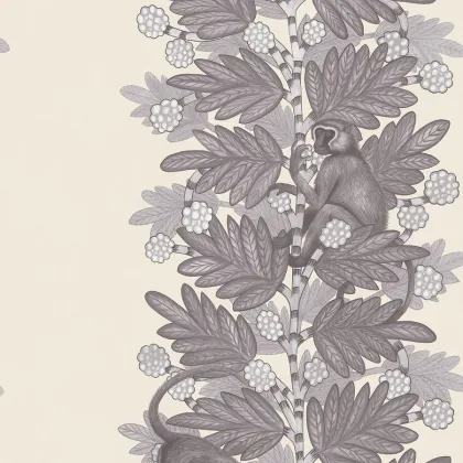Acacia wallpaper in Soot & Snow on Parchment