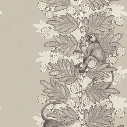 Acacia wallpaper in Taupe & White on Stone