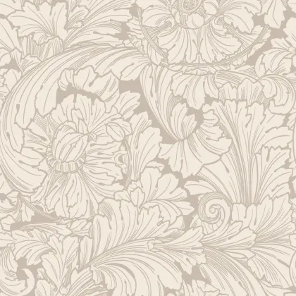 Acanthus wallpaper in Cream & Pebble