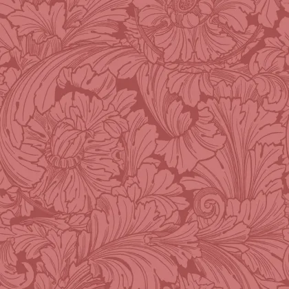 Acanthus wallpaper in Stately Home Red