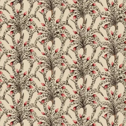 Afrika Damask wallpaper in Sandstone & Ruby