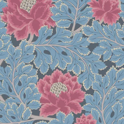 Aurora wallpaper in Cerise & Cerulean Blue on Midnight