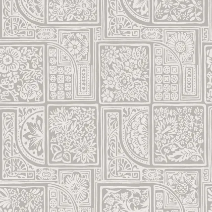 Bellini wallpaper in Grey on White