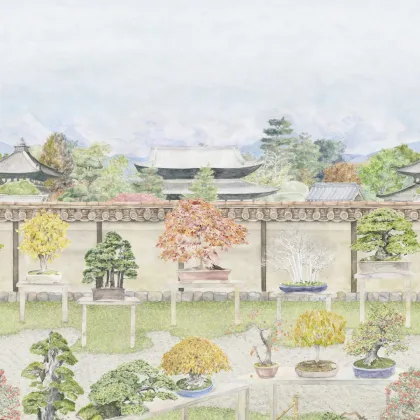 Bonsai Garden in Leaf Green wallpaper by Cole & Son