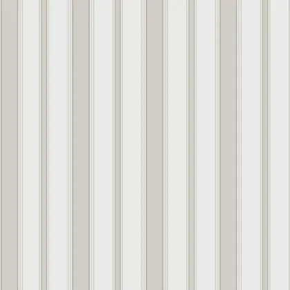 Cambridge Stripe wallpaper in Stone & White