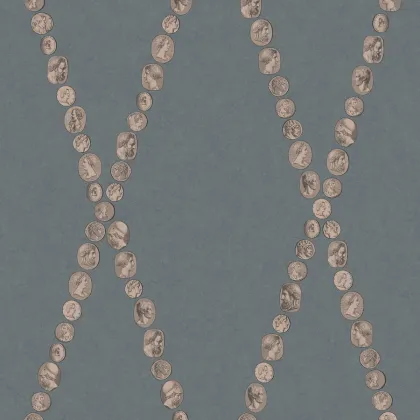 Cammei wallpaper in Slate & Rose Gold