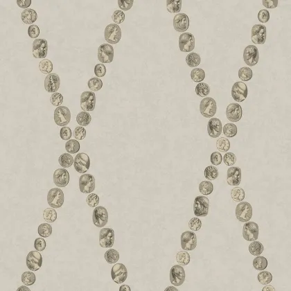 Cammei wallpaper in Soft Gold on Stone