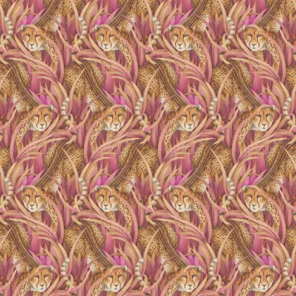 Cheetah Prowl wallpaper in Cerise