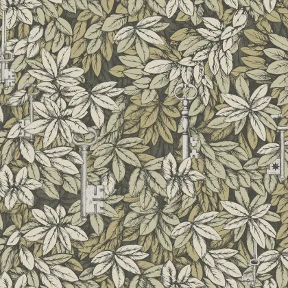 Chiavi Segrete wallpaper in Metallic Gilver & Metallic Gold