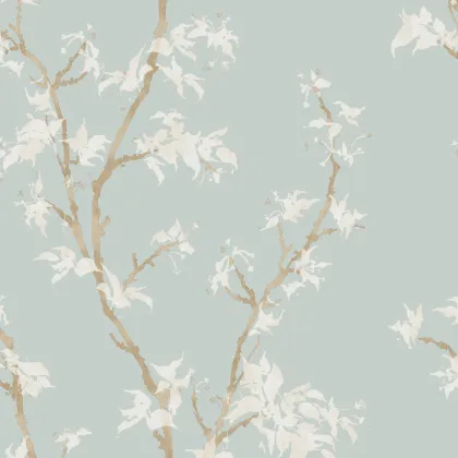 Chinese Branch wallpaper in Duck Egg