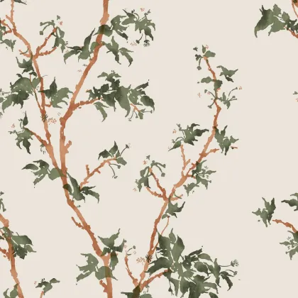 Chinese Branch wallpaper in Leaf Green