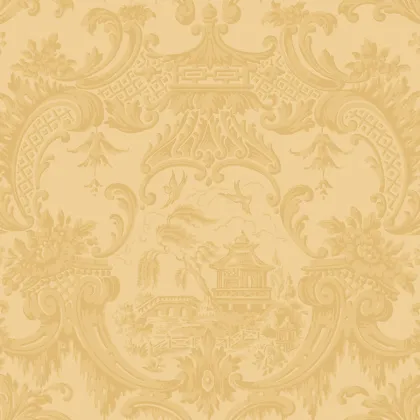 Chippendale China wallpaper in Ochre