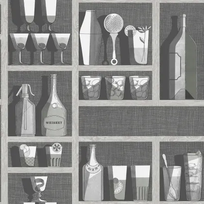 Cocktails wallpaper in Soot & Snow