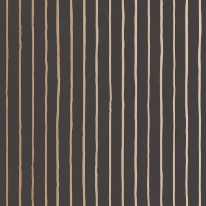 College Stripe wallpaper in Charcoal & Metallic Gold