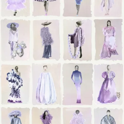 Couture Carousel wallpaper in Lavender Pearl