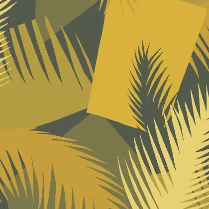 Deco Palm wallpaper in Chartreuse on Charcoal