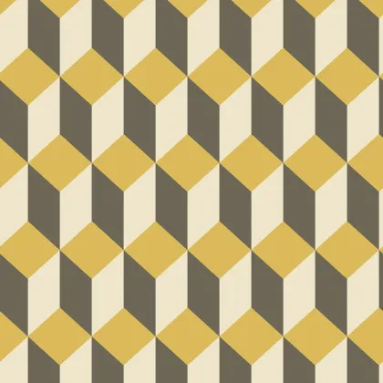 Delano wallpaper in Yellow, White & Soot