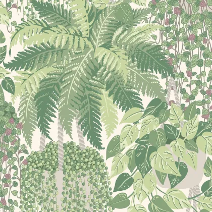 Fern wallpaper in Leaf Green & Olive