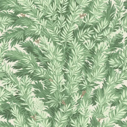 Florencecourt wallpaper in Leaf Green on Parchment