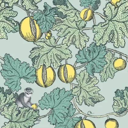Frutto Proibito wallpaper in Print Room Blue & Lemon