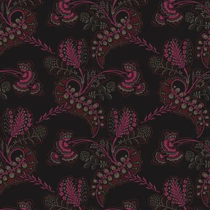 Hartford wallpaper in Magenta & Rouge on Charcoal