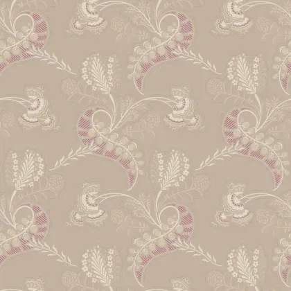 Hartford wallpaper in Parchment & Fuchsia on Dark Shell