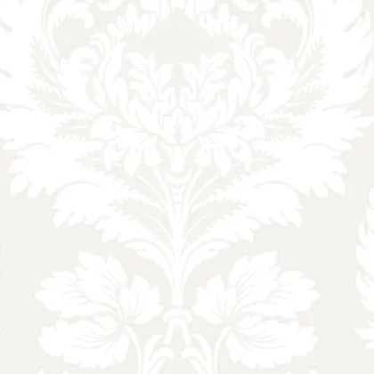 Hovingham wallpaper in Chalk on White