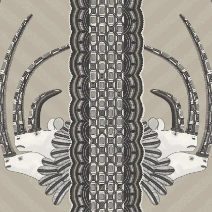 Jabu wallpaper in Soot on Taupe
