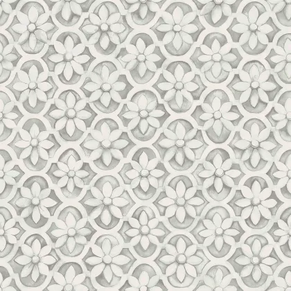 Jali Trellis wallpaper in Soot & Snow