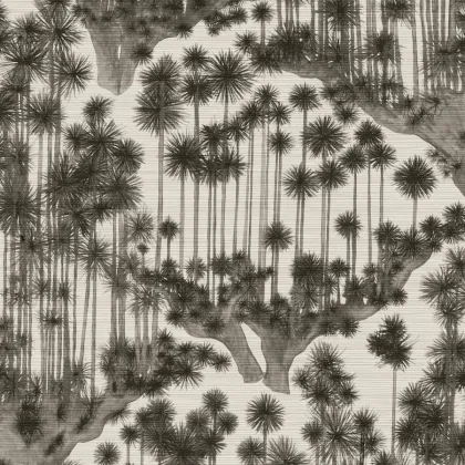 Japanese Woods - Grasscloth wallpaper in Charcoal