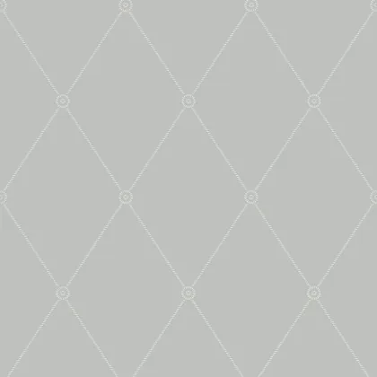 Large Georgian Rope Trellis wallpaper in Grey