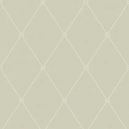 Large Georgian Rope Trellis wallpaper in Soft Olive