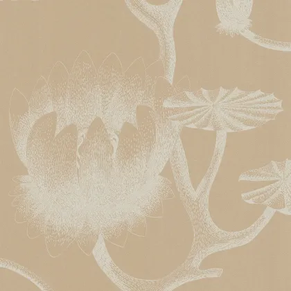 Lily wallpaper in Parchment on Sand