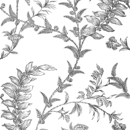 Ludlow wallpaper in Black on White