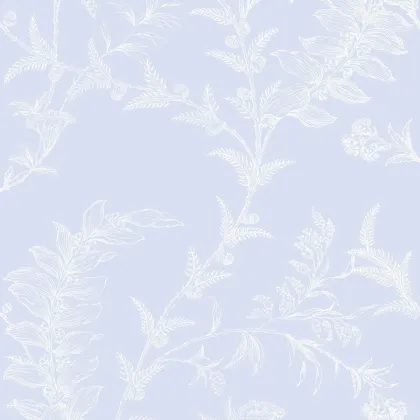 Ludlow wallpaper in Chalk on Powder Blue