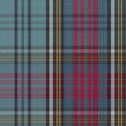 MacAndreas Tartan wallpaper in Petrol & Rouge