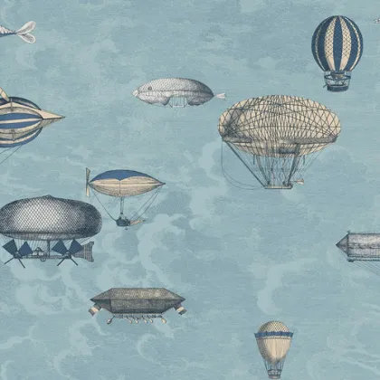 Macchine Volanti wallpaper in Sky Blue & Metallic Gilver