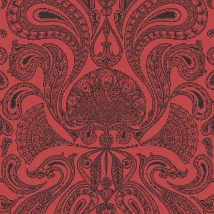 Malabar wallpaper in Black on Red