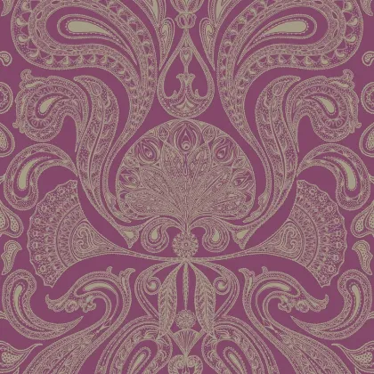 Malabar wallpaper in Grey on Purple