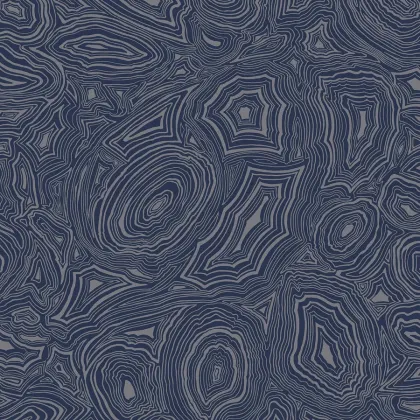 Malachite wallpaper in Midnight & Metallic Silver
