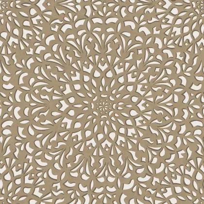 Medina wallpaper in Metallic Gilver & Parchment