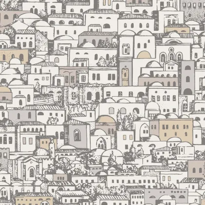 Mediterranea wallpaper in White & Metallic Gilver