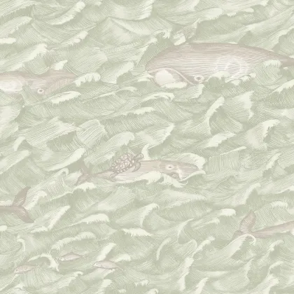 Melville wallpaper in Stone & Soft Olive