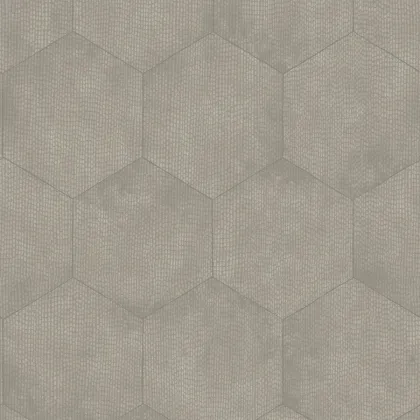 Mineral wallpaper in Metallic Silver on Grey