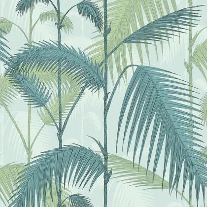 Palm Jungle wallpaper in Seafoam