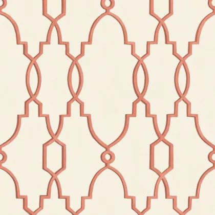 Parterre wallpaper in Rouge on White