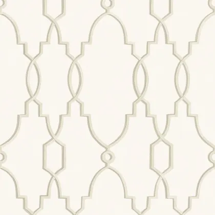 Parterre wallpaper in Stone on White