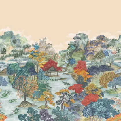 Pavilion wallpaper in Soft Maple
